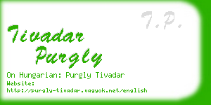 tivadar purgly business card